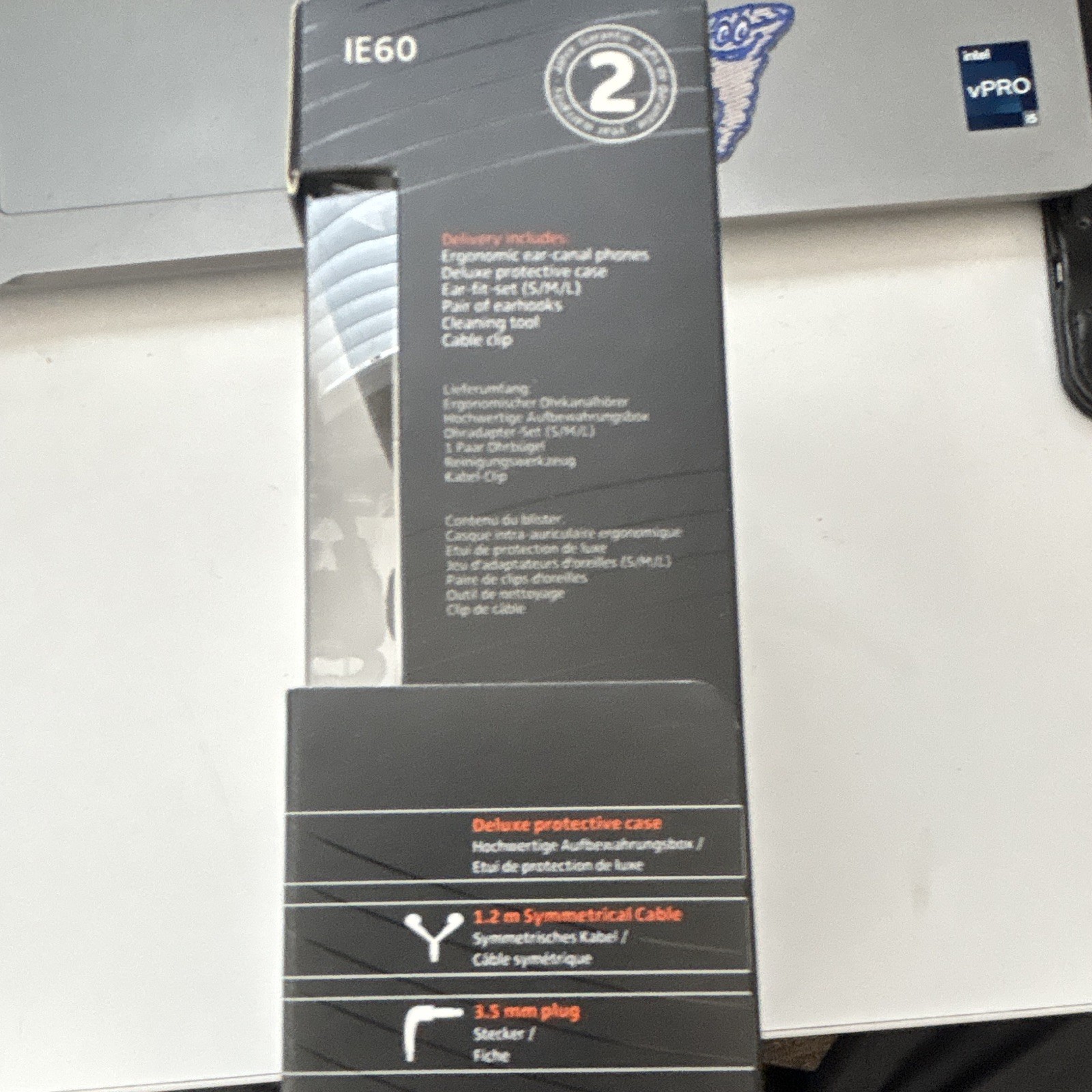 Sennheiser IE 60 Black/Blue Wired In-Ear Canal Earbuds 3.5mm Noise ISO 1.2m