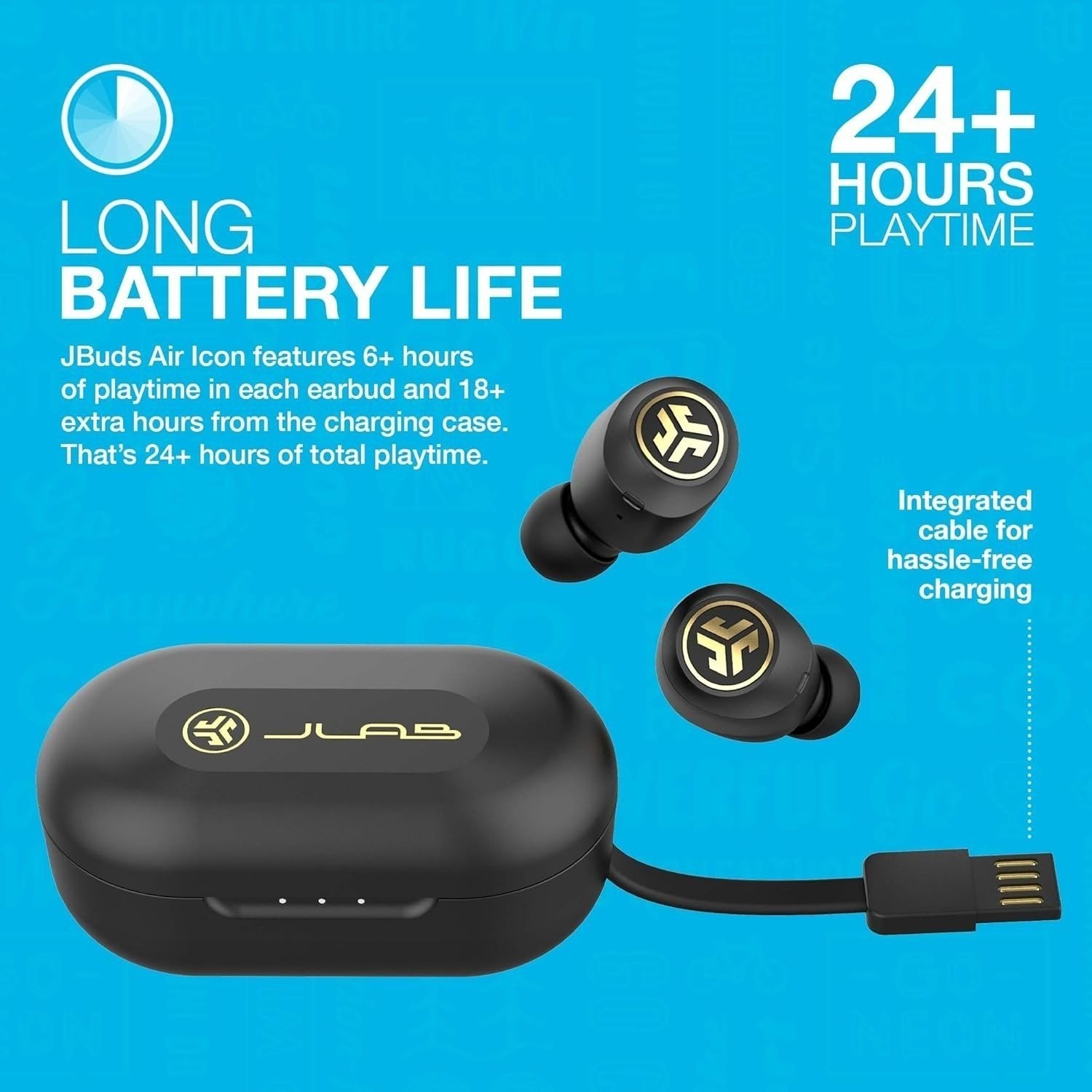 JLab JBuds Air Icon True Wireless Headphones Black – Used – Short Battery Life