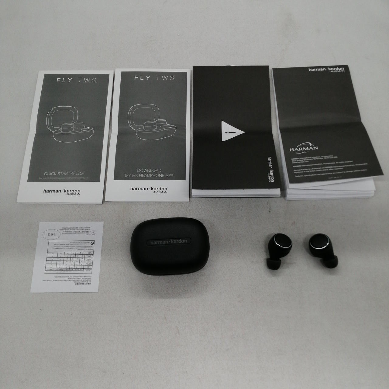 HARMAN KARDON FLY TWS True Wireless Earbuds IPX5 Black w/ Case EXC