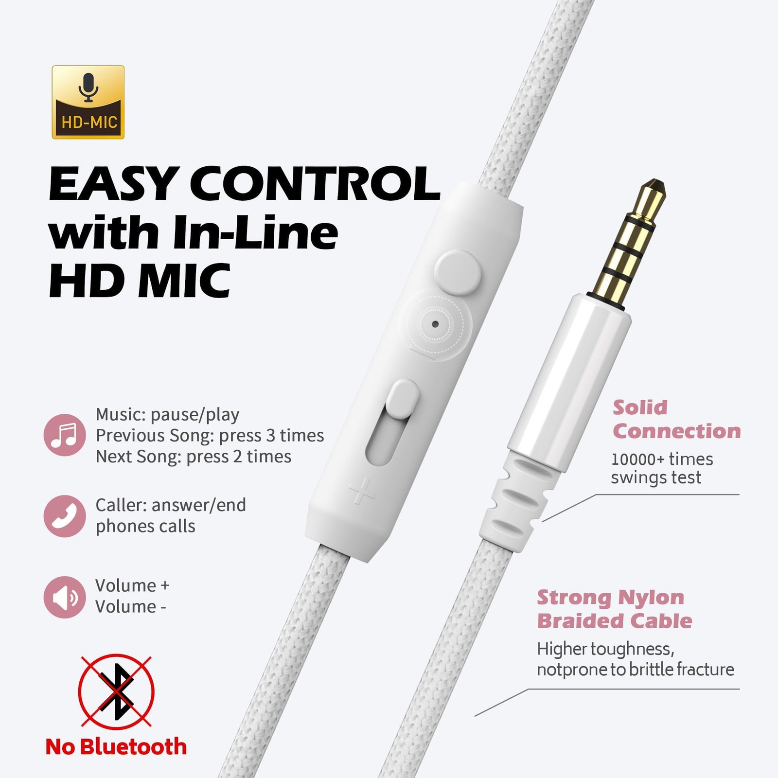 AILIHEN C8 Wired Headphones with Mic & Volume Control – Noise Isolating On-Ea…