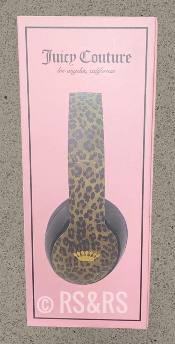 Juicy Couture Wireless Bluetooth Leopard Print Over Ear Headphones ~ NWT