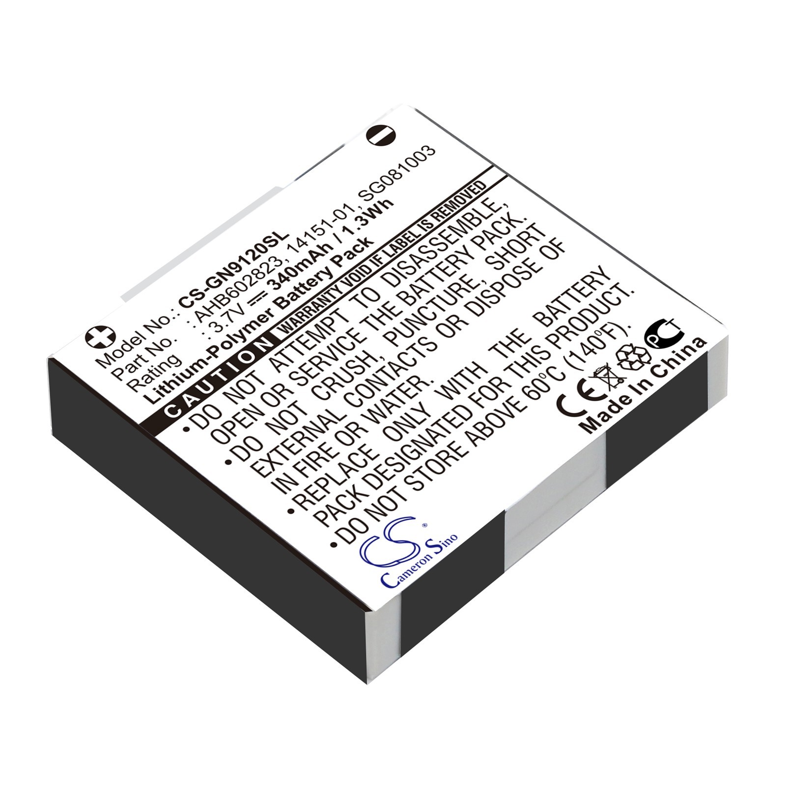 BATTERIE 3.7V 340mAh Type 14151-01 AHB602823 SG081003 For GN Netcom 9120 9125