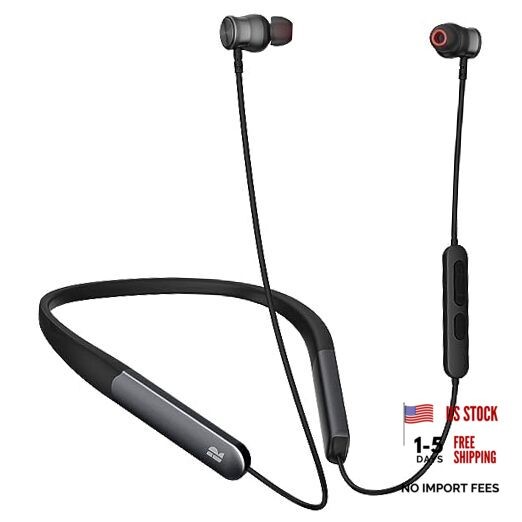 Bluetooth Headphones, 150H Playtime Wireless Earbuds w/Mic in Black