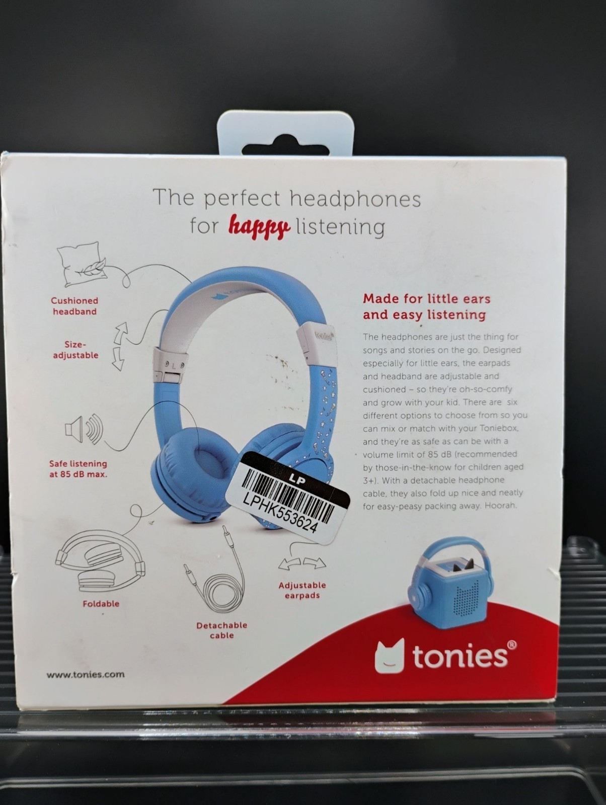 Tonies Kids Headphones Adjustable Safe Volume Control Ages 3+