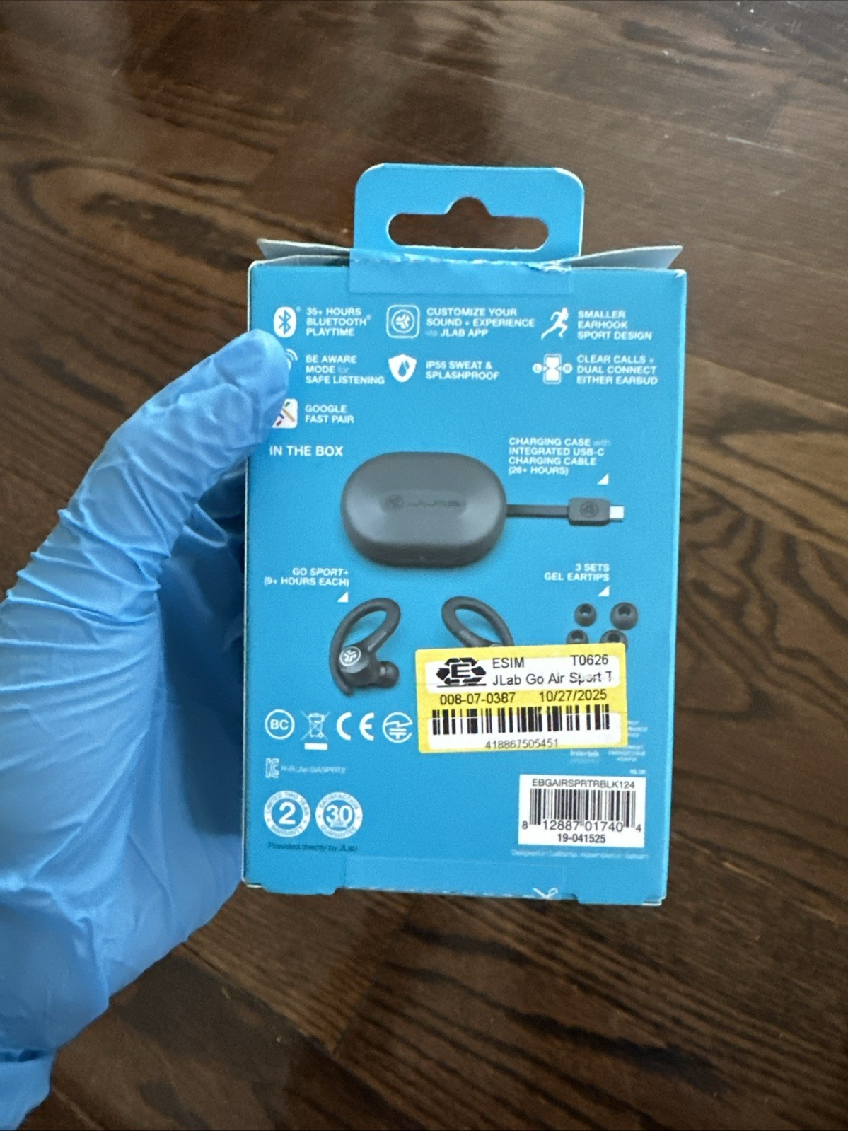 New JLab Go Sport+ True Wireless Bluetooth Earbuds Charging Case Graphite Brand