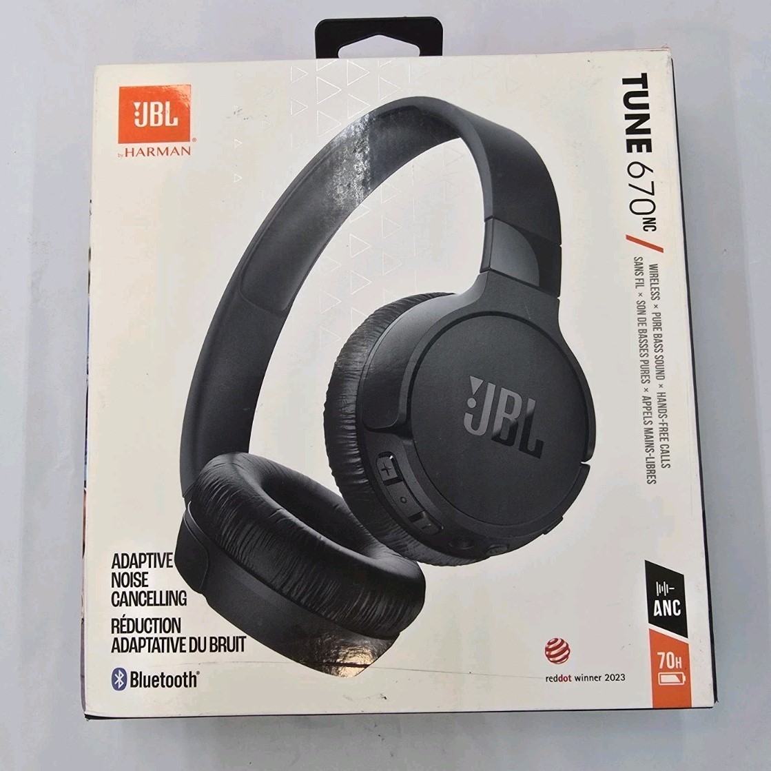 JBL Tune 670NC Bluetooth Headphones Adaptive Noise Cancelling Foldable Black