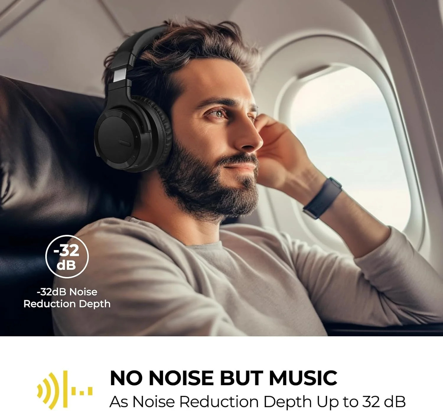 Bluetooth Headphones Active Noise Cancelling Headphones Wireless Headphones over