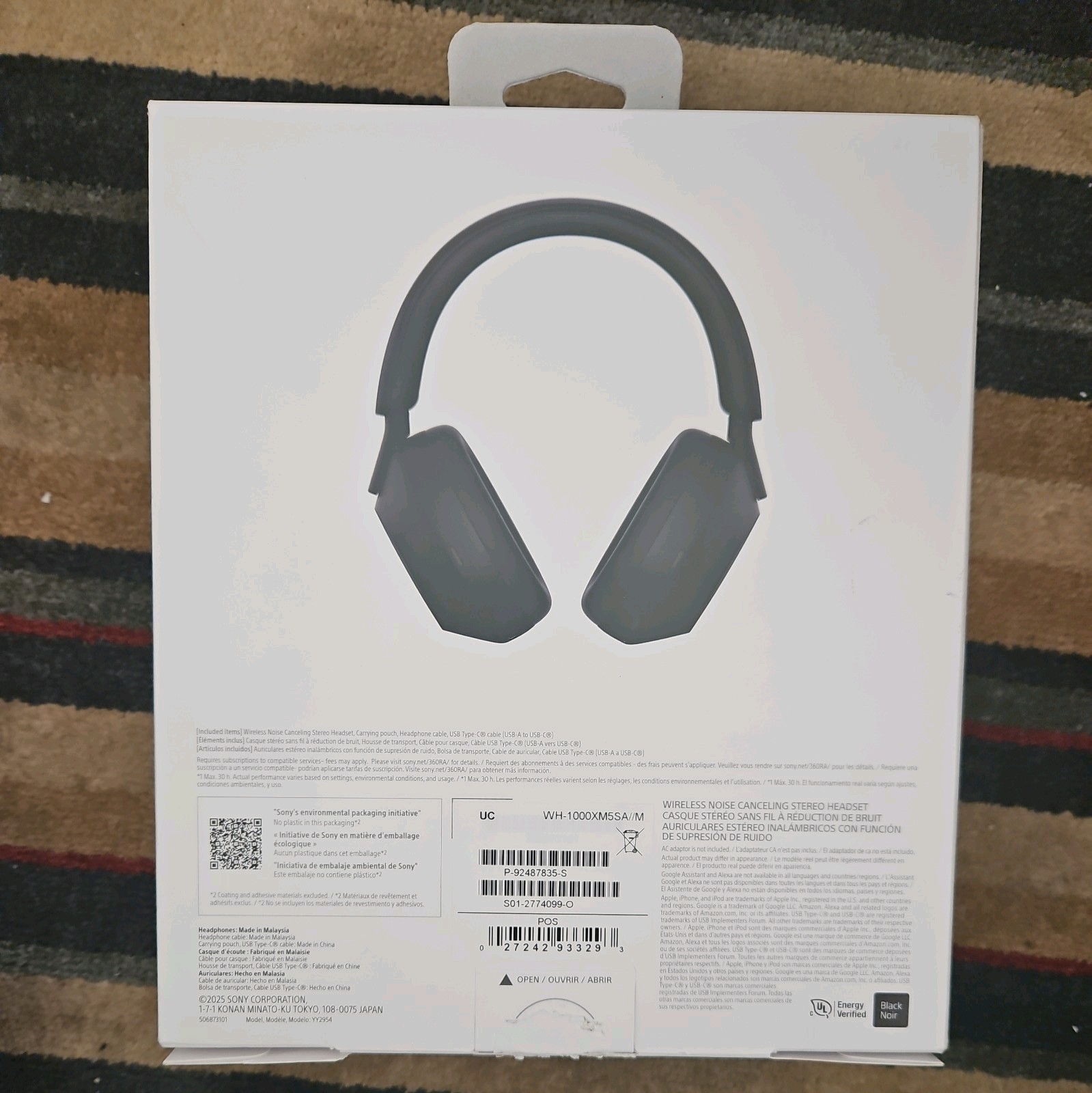 Sony WH1000XM5/SA Wireless Noise Canceling Over Ear Headphones Black / OPEN BOX
