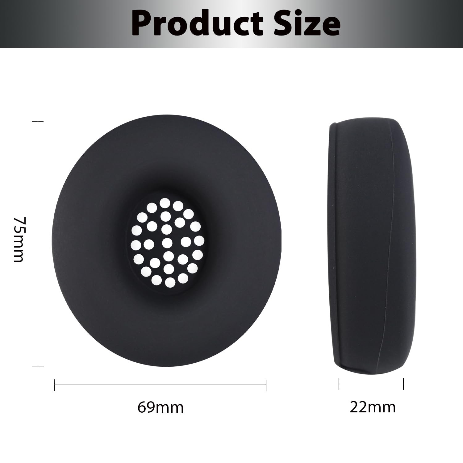 Adhiper Sweat Earpad Covers Accessories for Beats Solo 4, Solo 3 – Black | Soft