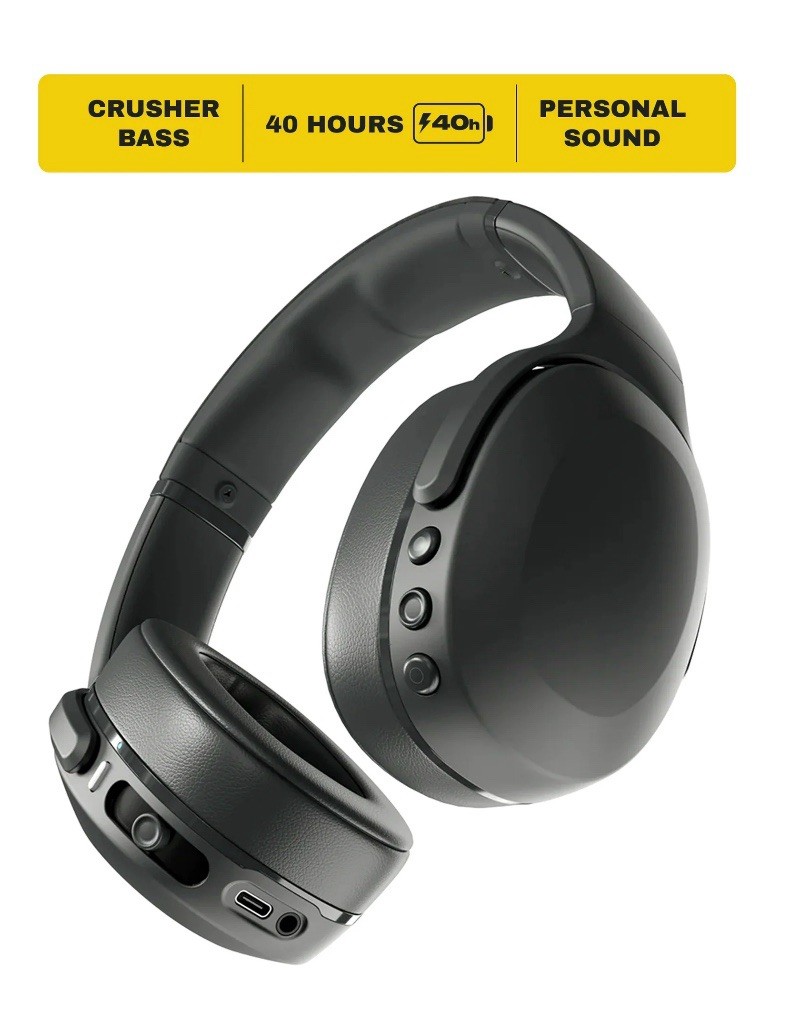 Skullcandy Crusher Evo Wireless Over-Ear Headphone – True Black