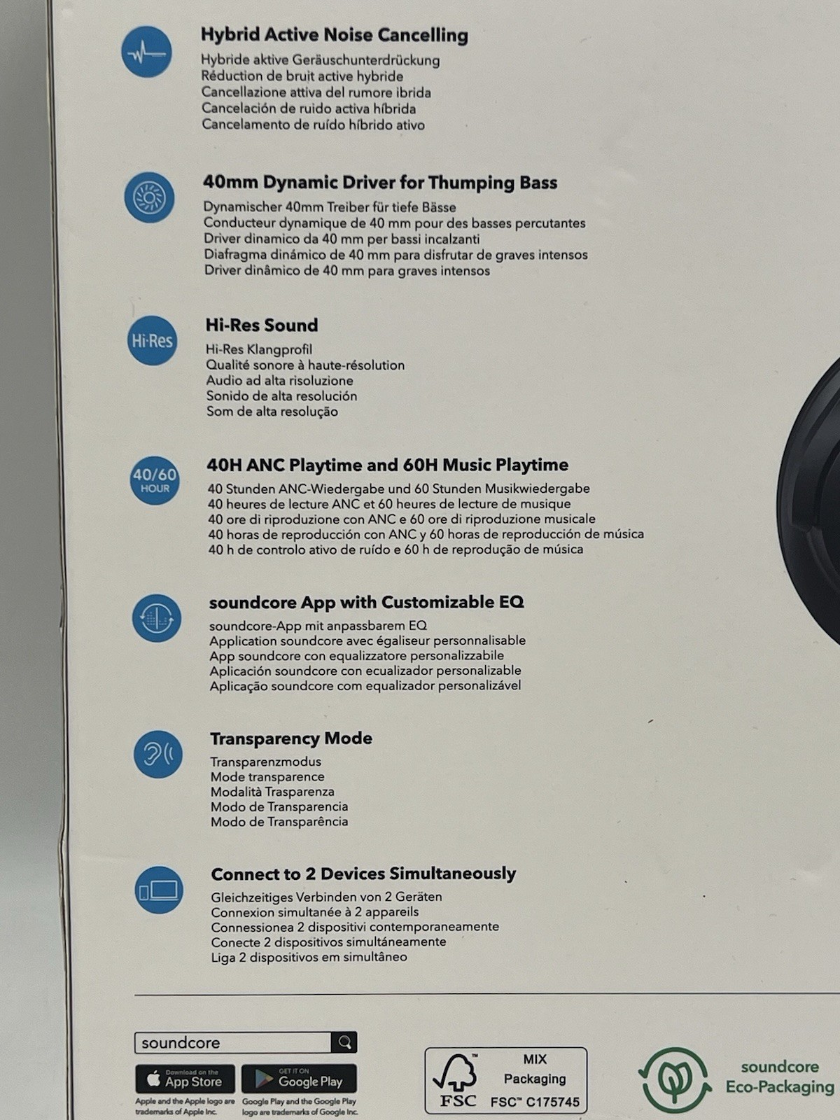Soundcore by Anker Q20i Hybrid Active Noise Cancelling Headphones, Big Bass