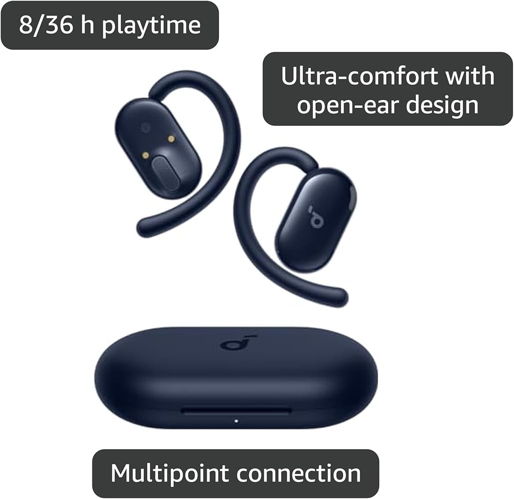 soundcore V20i by Anker Open-Ear Headphones, Adjustable Ear Hooks, Ultra-Comfort