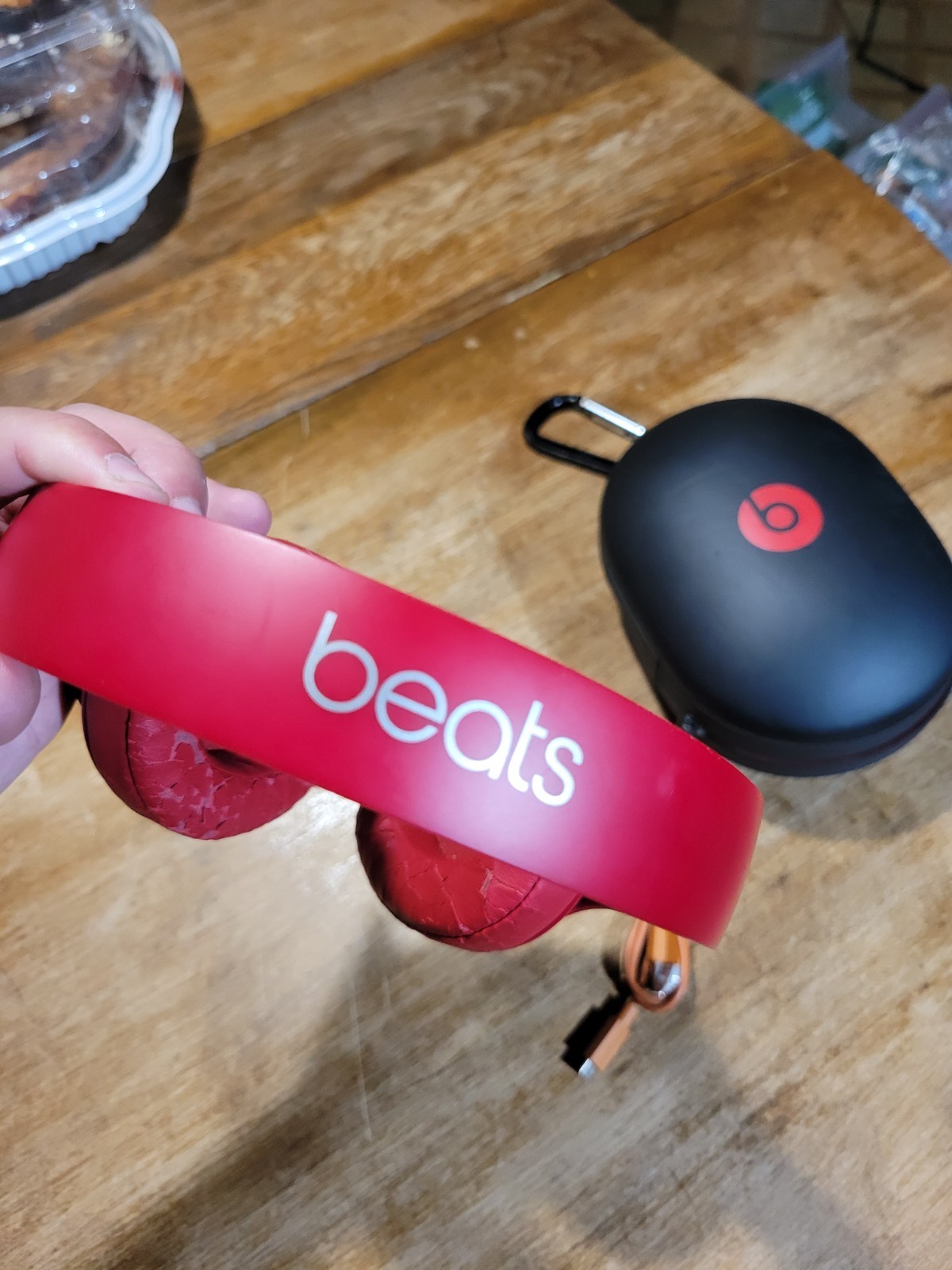 Beats Studio3 Wireless Bluetooth Over-Ear Foldable Headphones Red w/Case TESTED