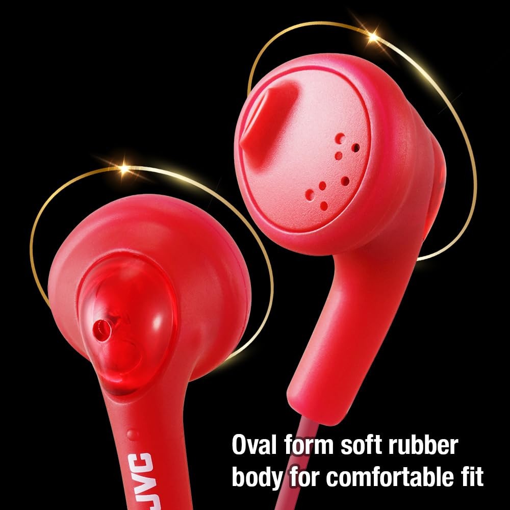JVC HAF160R Gumy Ear Bud Headphone Red One Size,