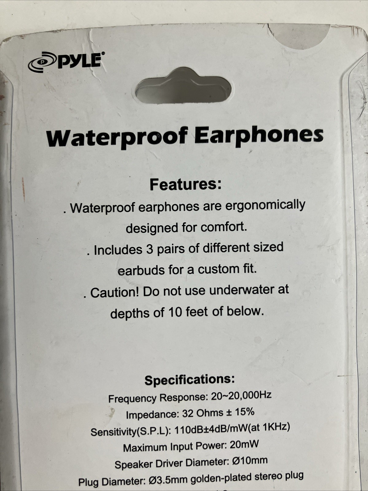 NEW PyleHome PWPE10W Wired Waterproof Ear Marine Swimming Headphones – White