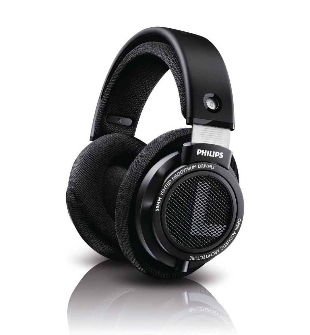 Philips SHP9500 Open-Back Over-Ear HiFi Headphones 50mm 3m Cable Black