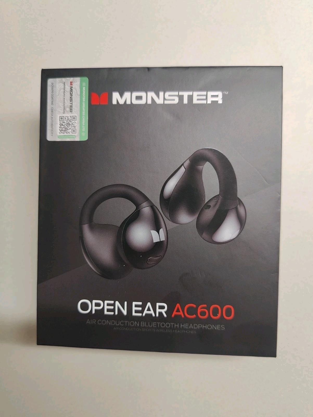 Monster AC600 Open Ear Wireless Bluetooth Earbuds Clip-On, Black