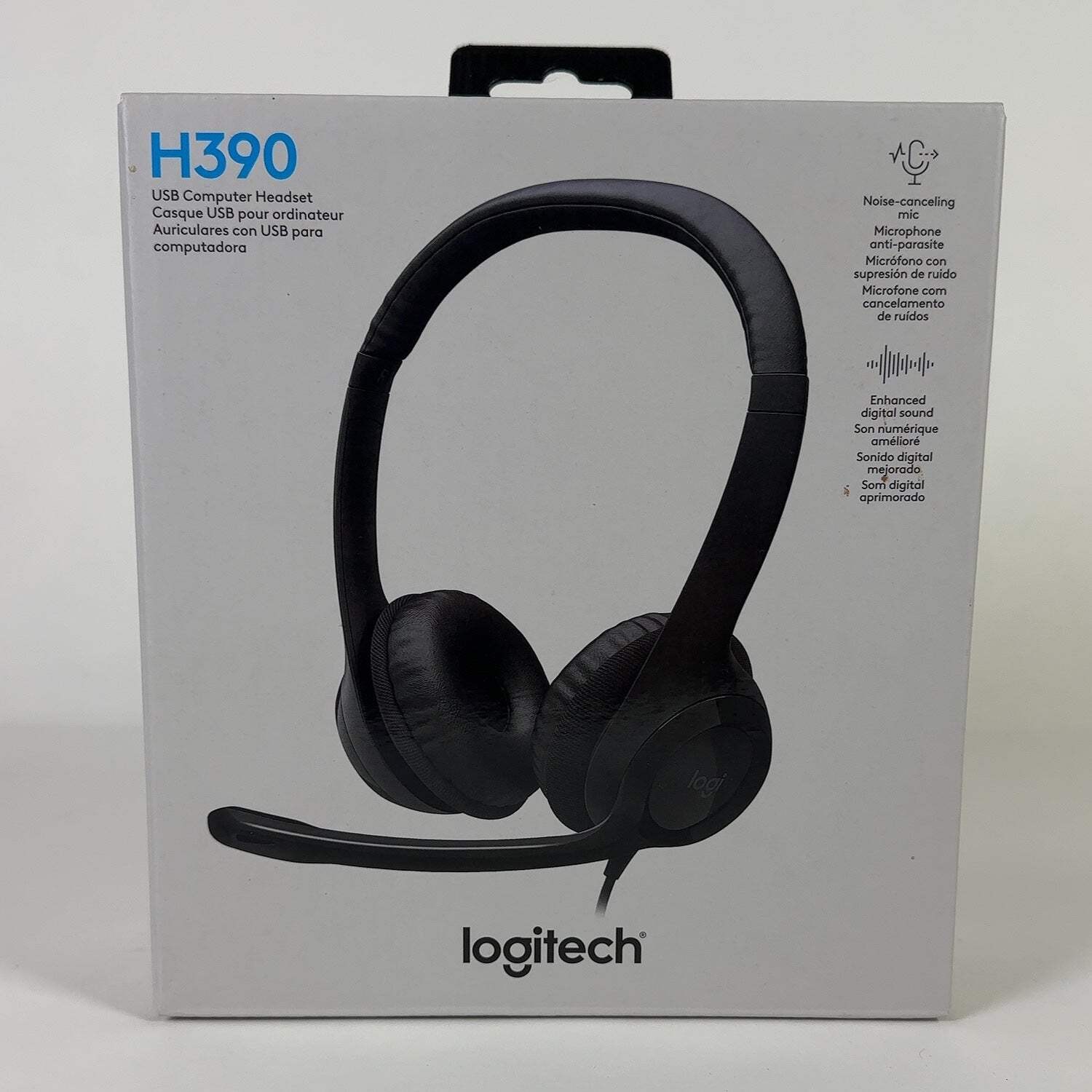 New Logitech H390 Wired Over-Ear Headphones Black 981-001285