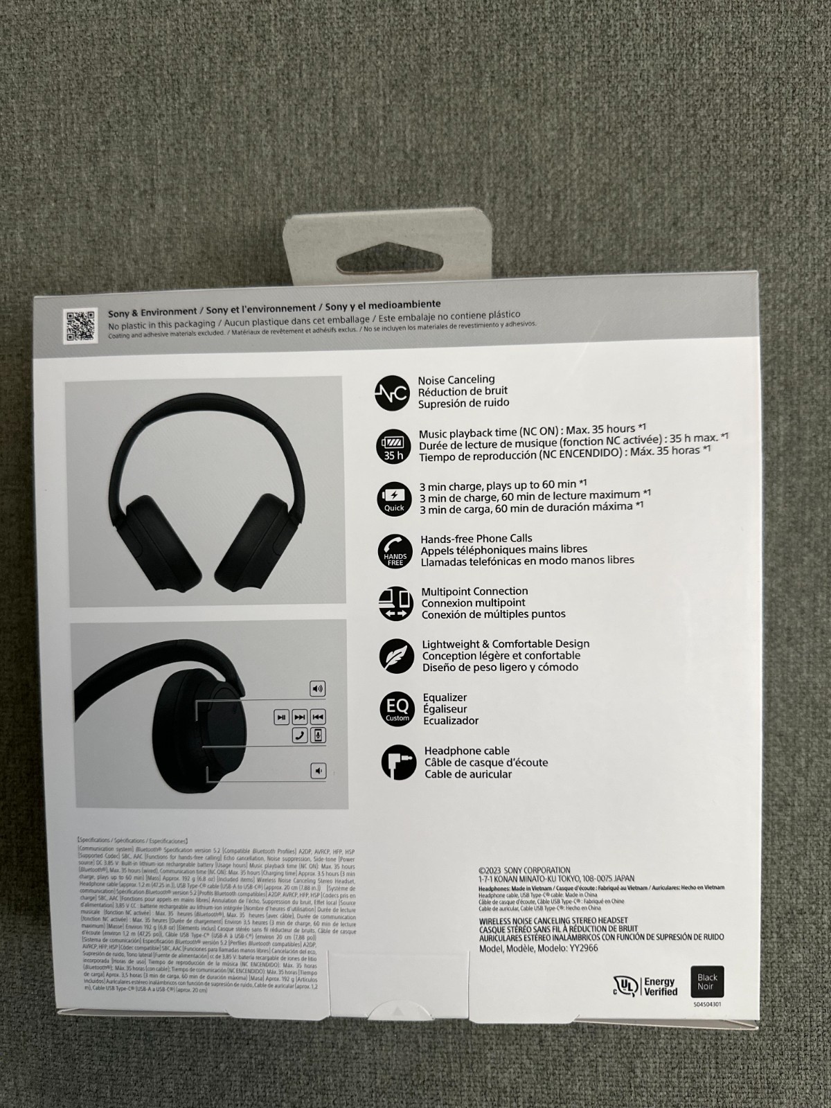 Sony WH-CH720N Noise Canceling Wireless – Bluetooth Headphones Black New
