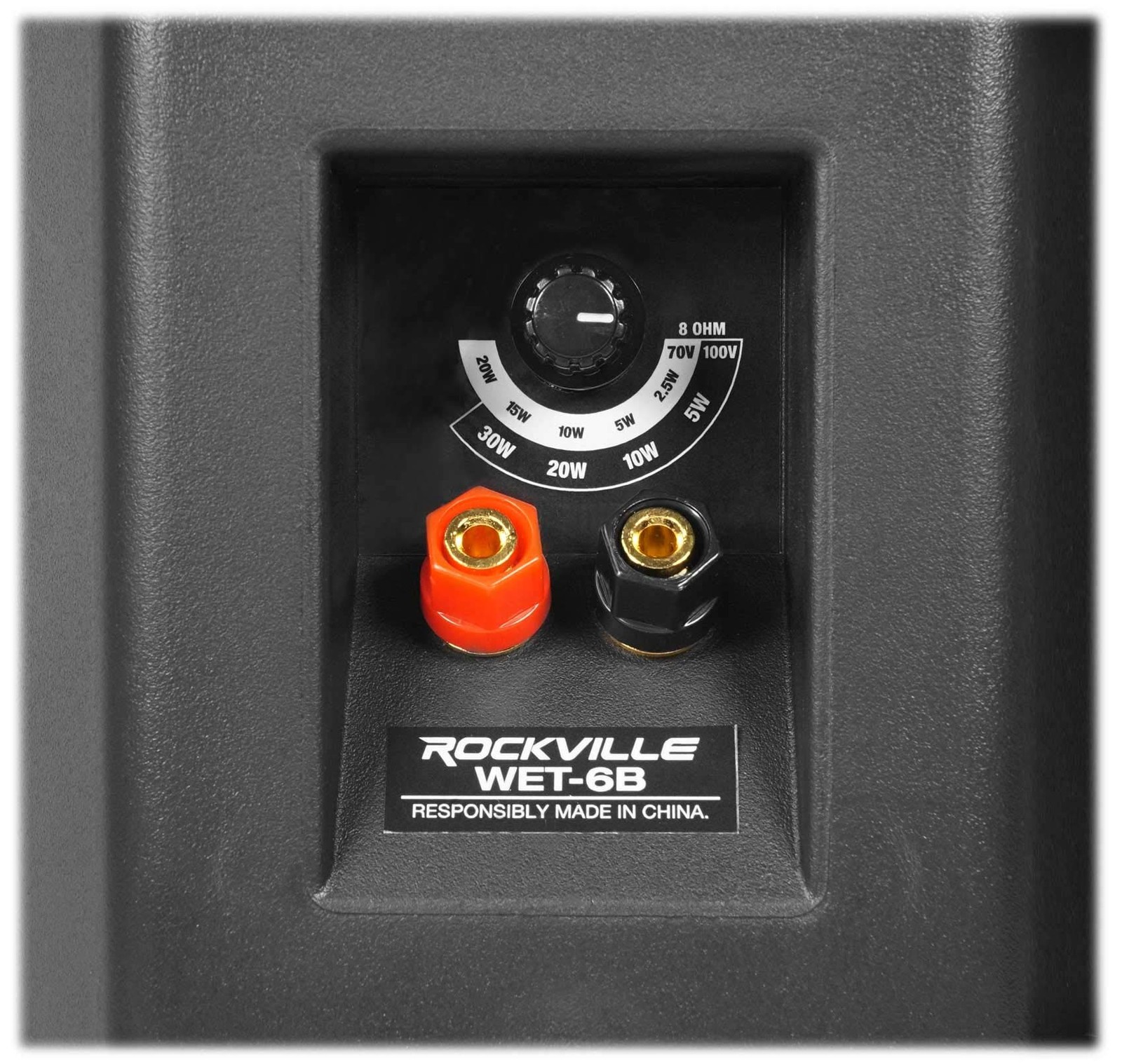 Rockville WET-6B 6.5″ Commercial 70V/100V or 8 Ohm Wall Speaker, IP55 Black