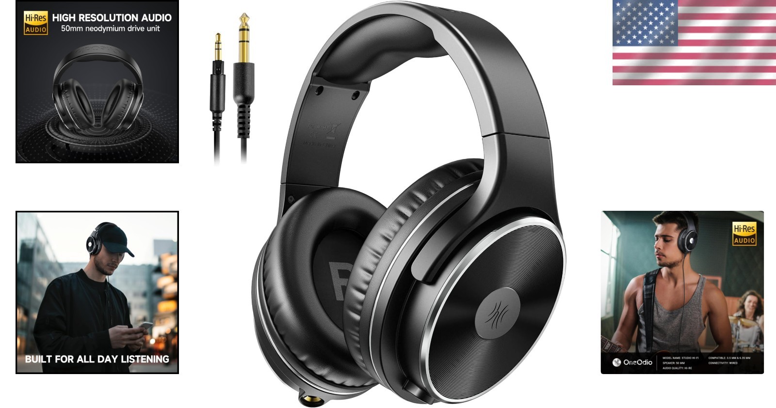 Detachable Dual Jack Headphones – Noise Isolation Technology