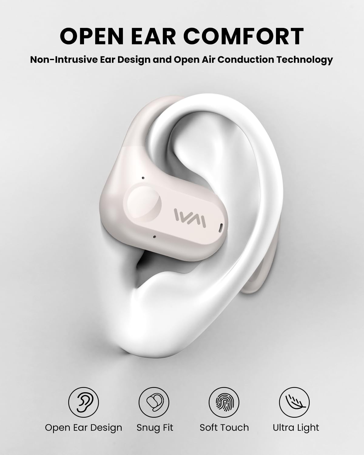 Open Ear Headphones,Wireless Bluetooth 5.3 Air Conduction Open Earbuds,Comfor…