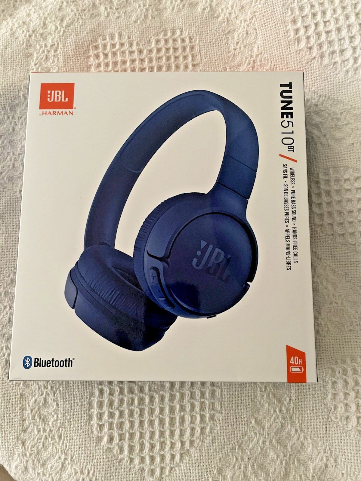 BL Tune 510BT Wireless Bluetooth On-Ear Headphones Blue New Sealed Pure Bass