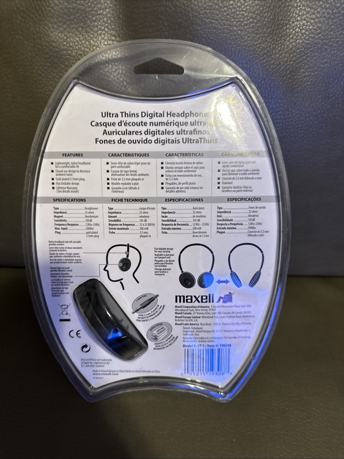 Maxell UT-S Headphones 190248 New Old Stock Sealed 3.5mm Plug???