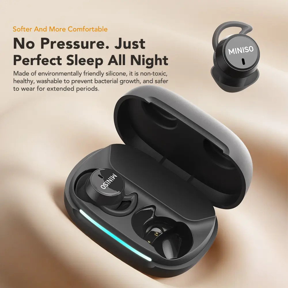 MINISO MS217 Wireless Earbuds Bluetooth 6.0 Headphones, Sleep Earbuds, Waterproo