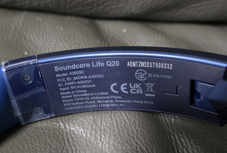 Soundcore By Anker Life Q20 Hybrid Active Noise Canceling Headphones.