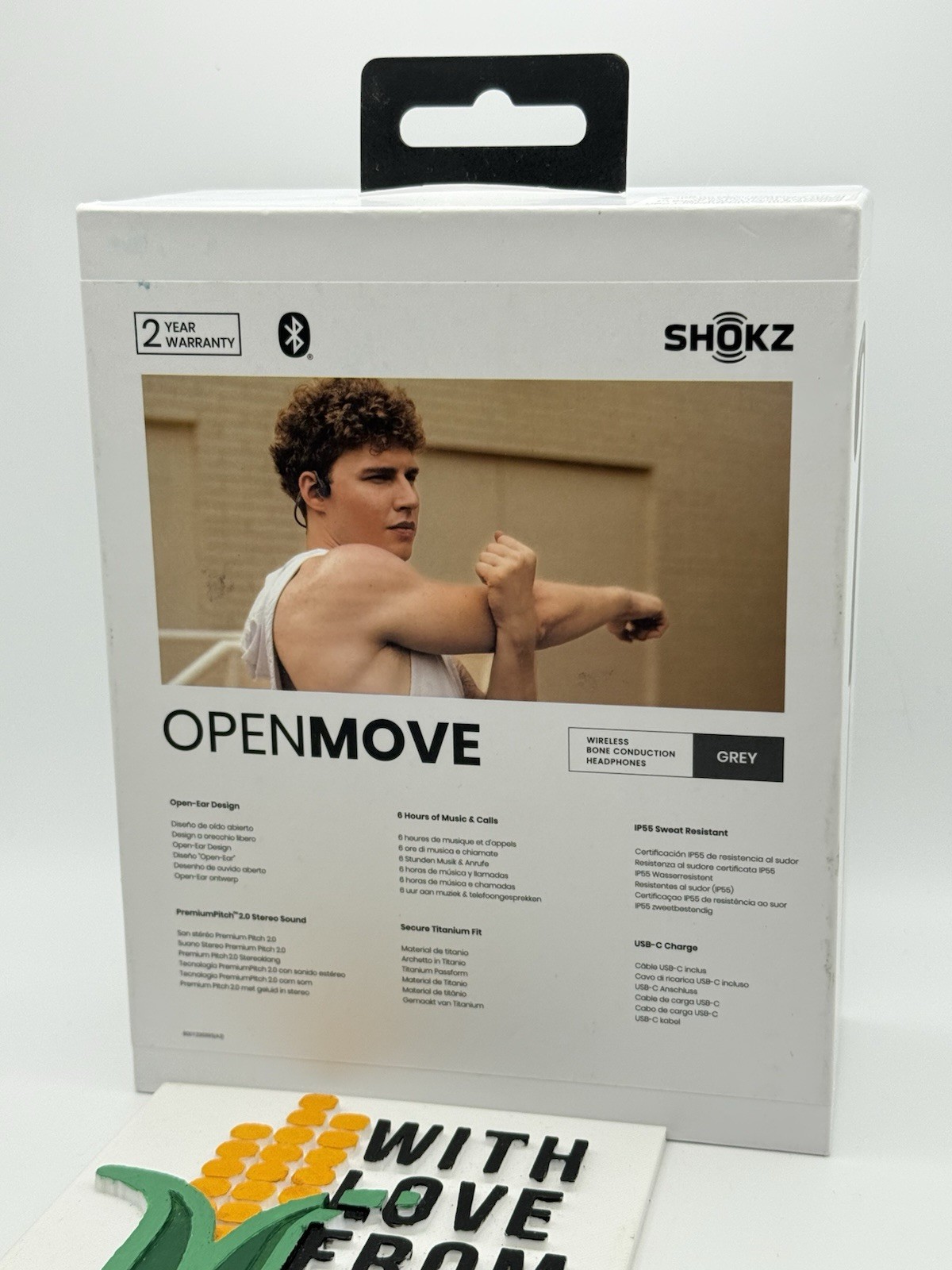 Shokz – OpenMove Bone Conduction Open Ear Lifestyle/Sport Headphones – Gray