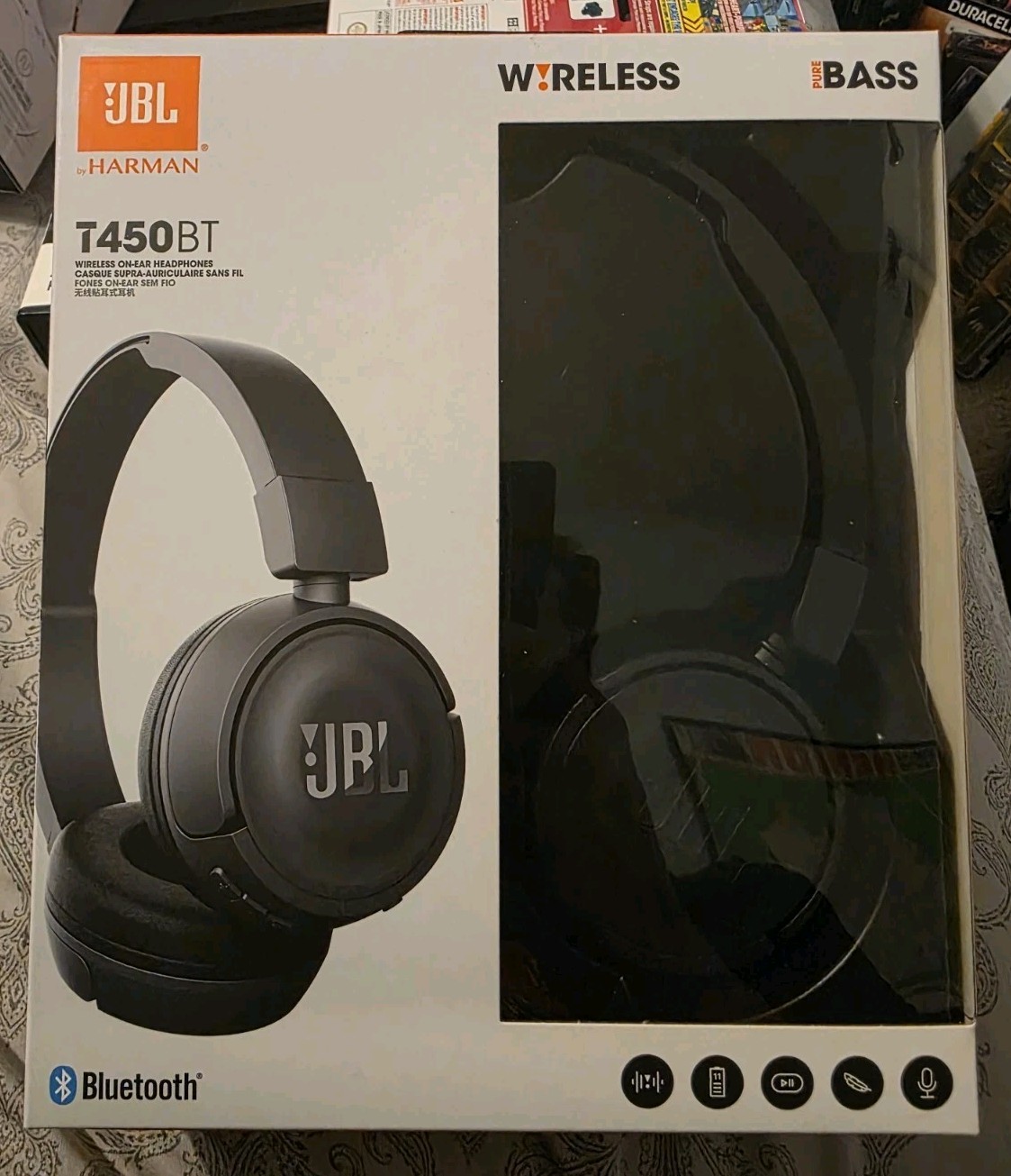 JBL T450bt Wireless Bluetooth On-ear Headphones – Black