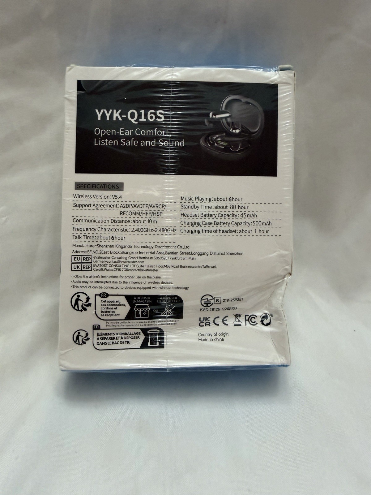 YYK-Q16S Open Ear Bluetooth Headphones AI Translate Wireless Ear Hook