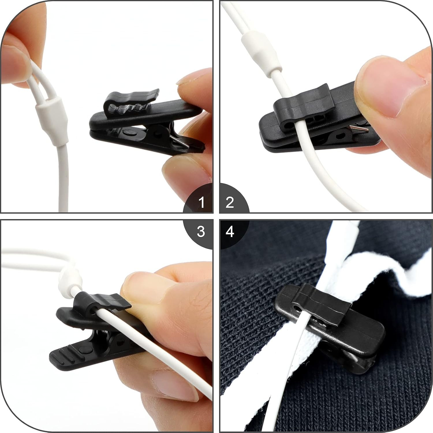 20 Earphone Wire Clips Headphone Wire Clothing Clips for Fixing Headphone Wire
