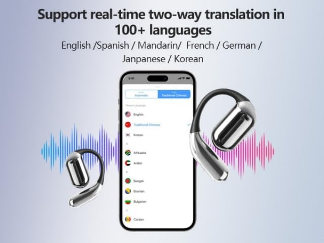 AI Translation Earbuds Real Time, 144 Language Translator Earbuds with APP Compa