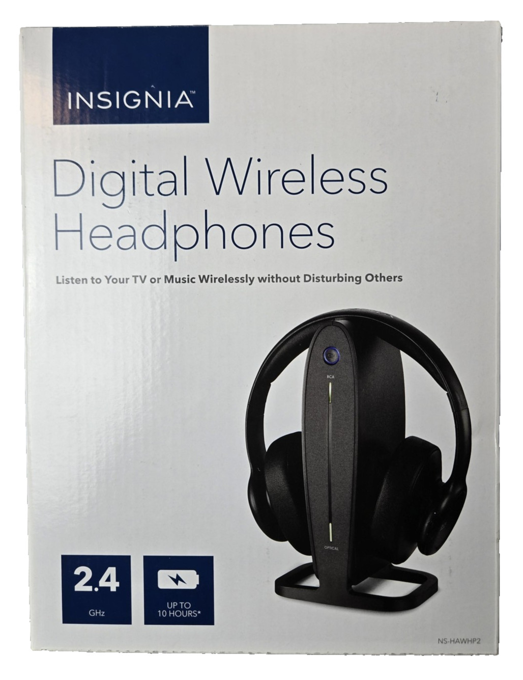 Insignia NS-HAWHP2 Digital Wireless Headphones Black 2.4GHz RF TV Audio Over-Ear