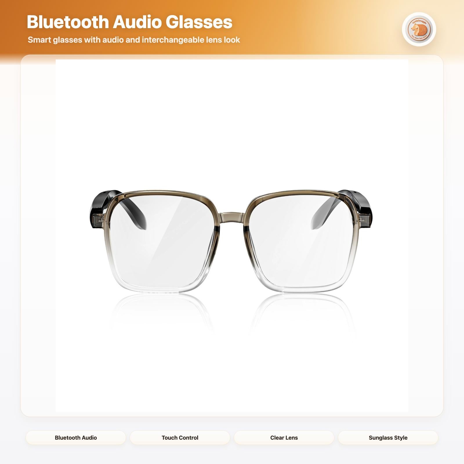 Bluetooth Audio Smart Glasses Lens Set Calls Music