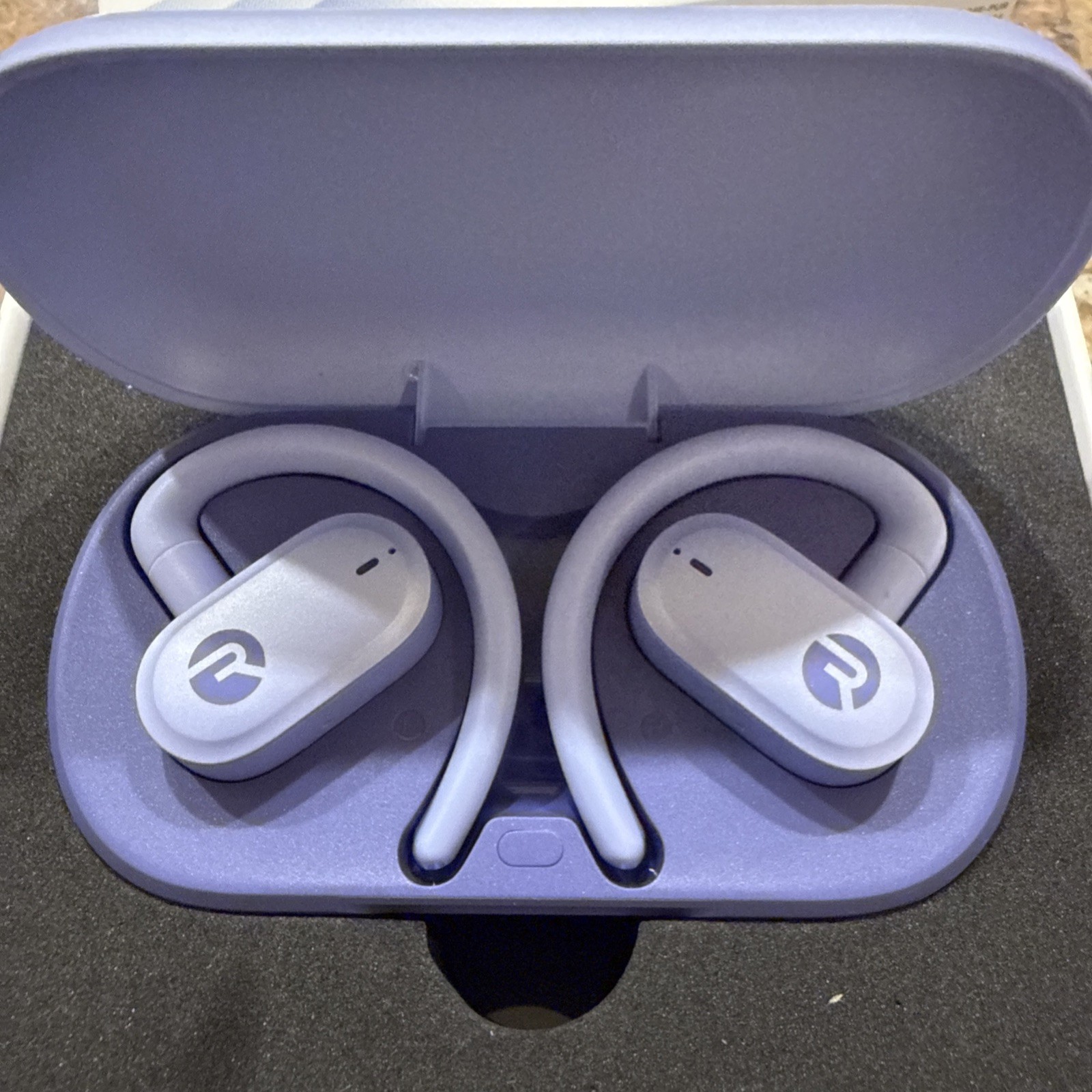 Raycon Fitness Open-Earbuds Bluetooth Wireless Headphones IPX5 Waterproof Purple
