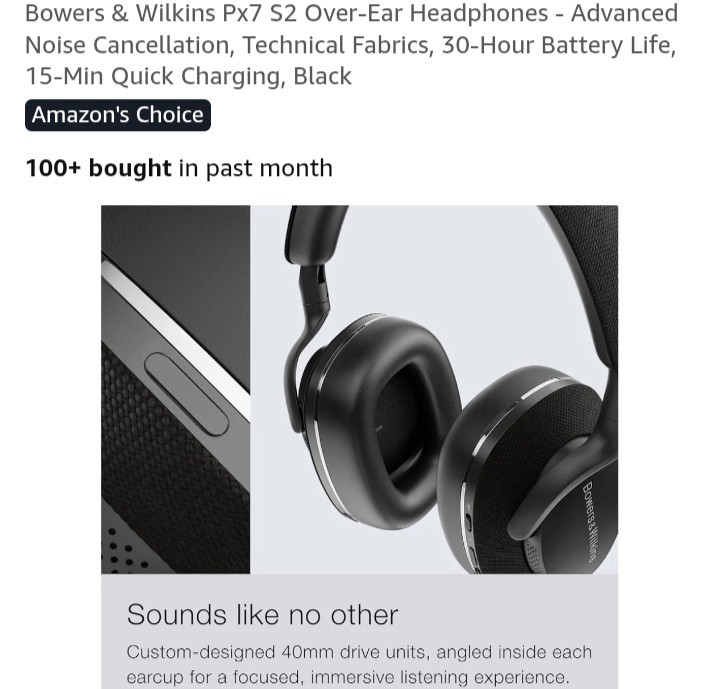So Clean Bowers & Wilkins Px7 S2 Over-Ear Headphones Advanced Noise Cancellation