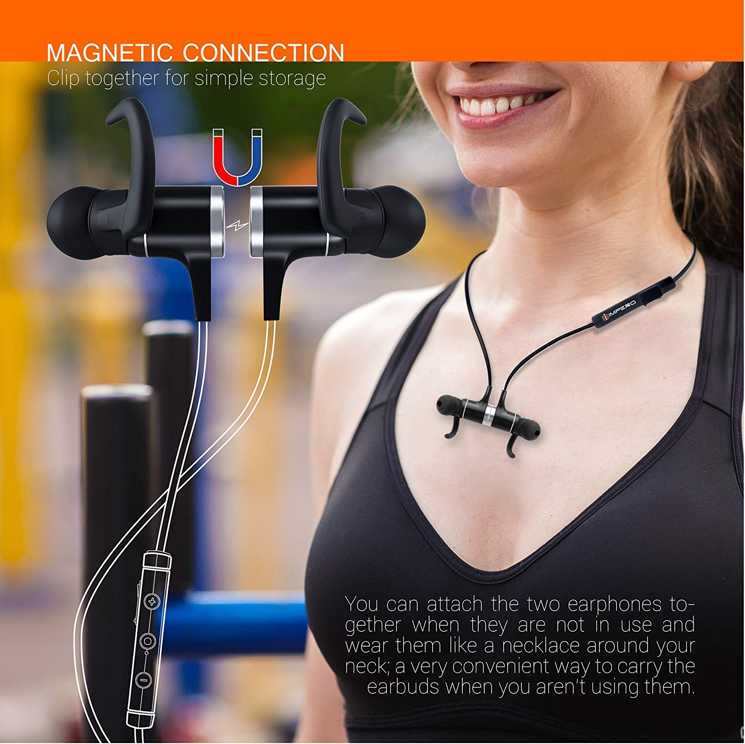 Bluetooth 4.1 Wireless Earbuds aptX Sport Headphones with Mic & Case Black New