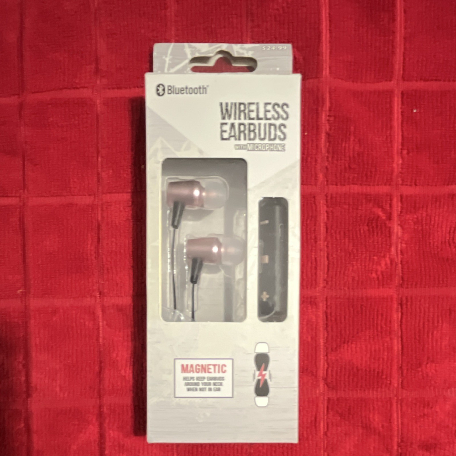 Bluetooth Wireless In-Ear Earbuds Magnetic Built-In Mic Pink Black Double