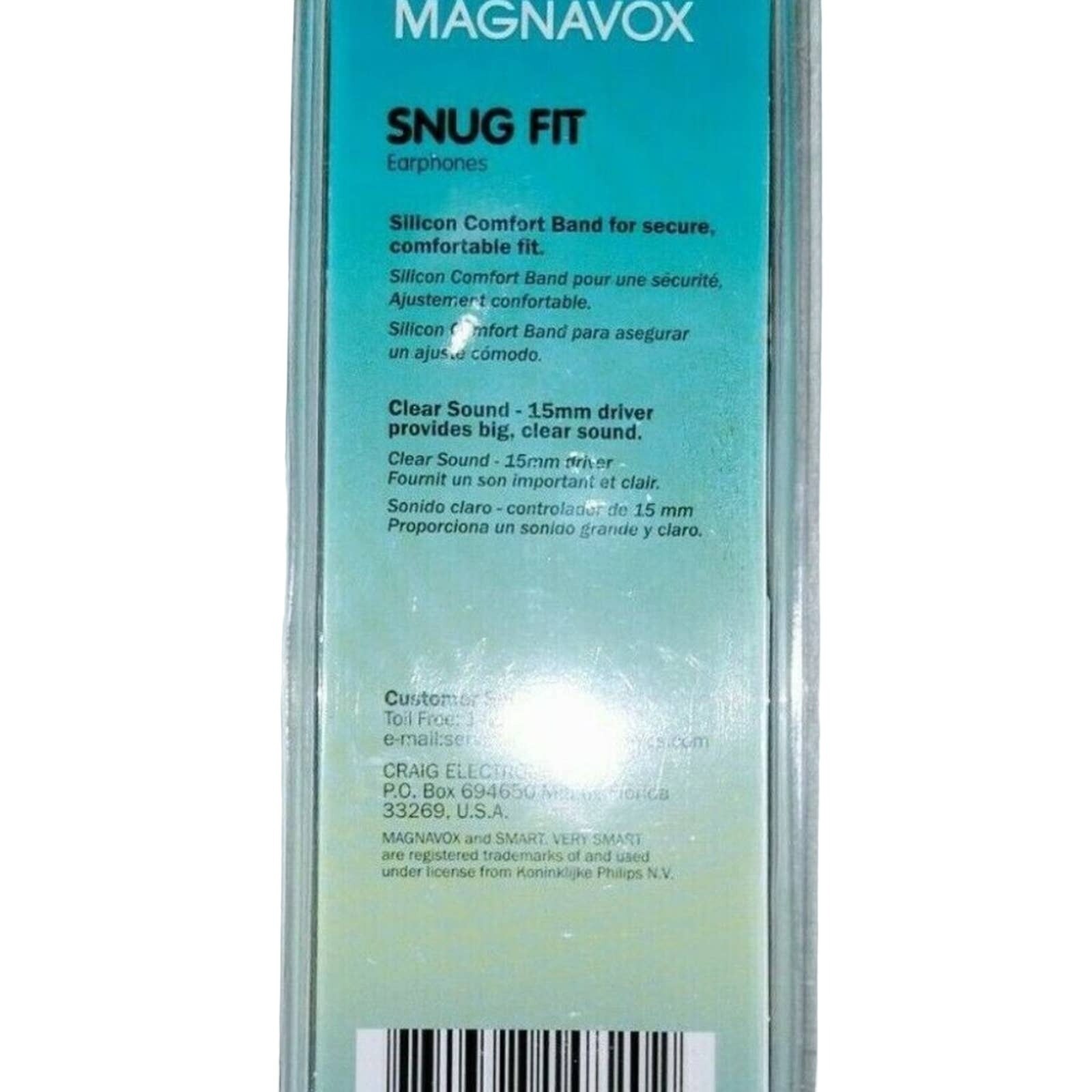 Magnavox Snug Fit Smooth Bass Handsfree Earphones 15mm Clear Sound Teal Earbuds