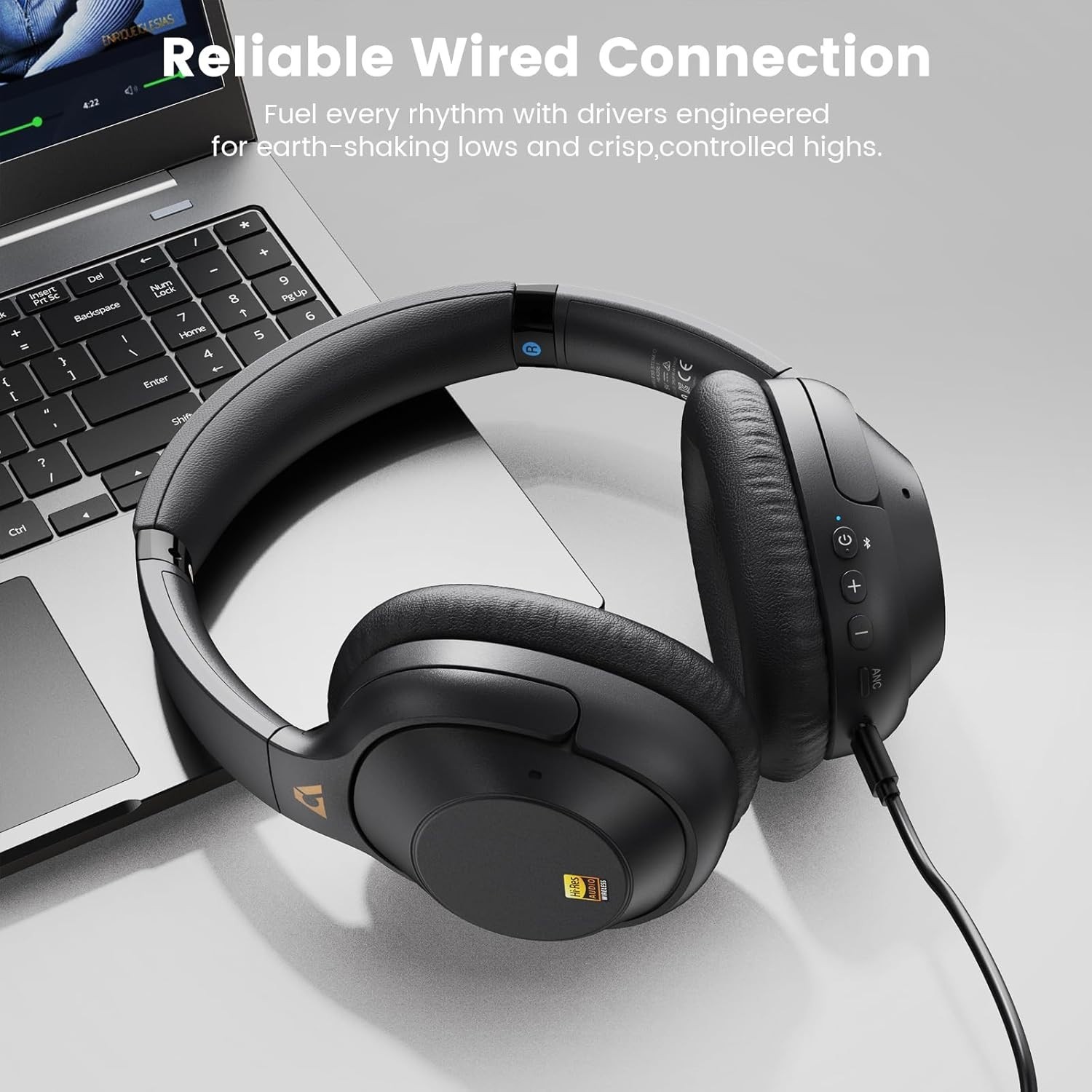 RIIBOX Y7PRO HYBRID ACTIVE NOISE CANCELLING HEADPHONES LDAC HI-RES AUDIO 100H