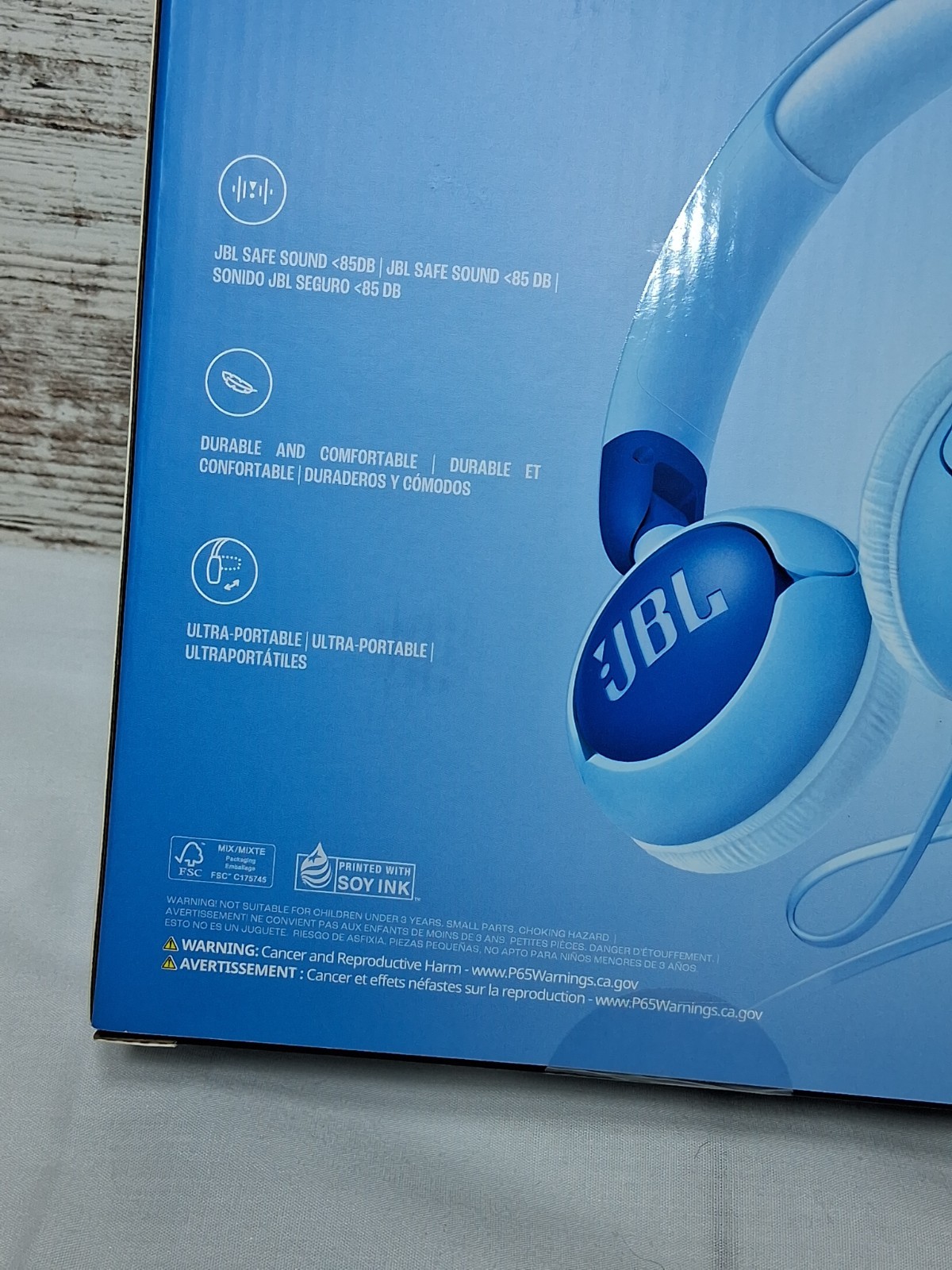 JBL Junior 320 Kids Headphones Blue Built-in mic NEW