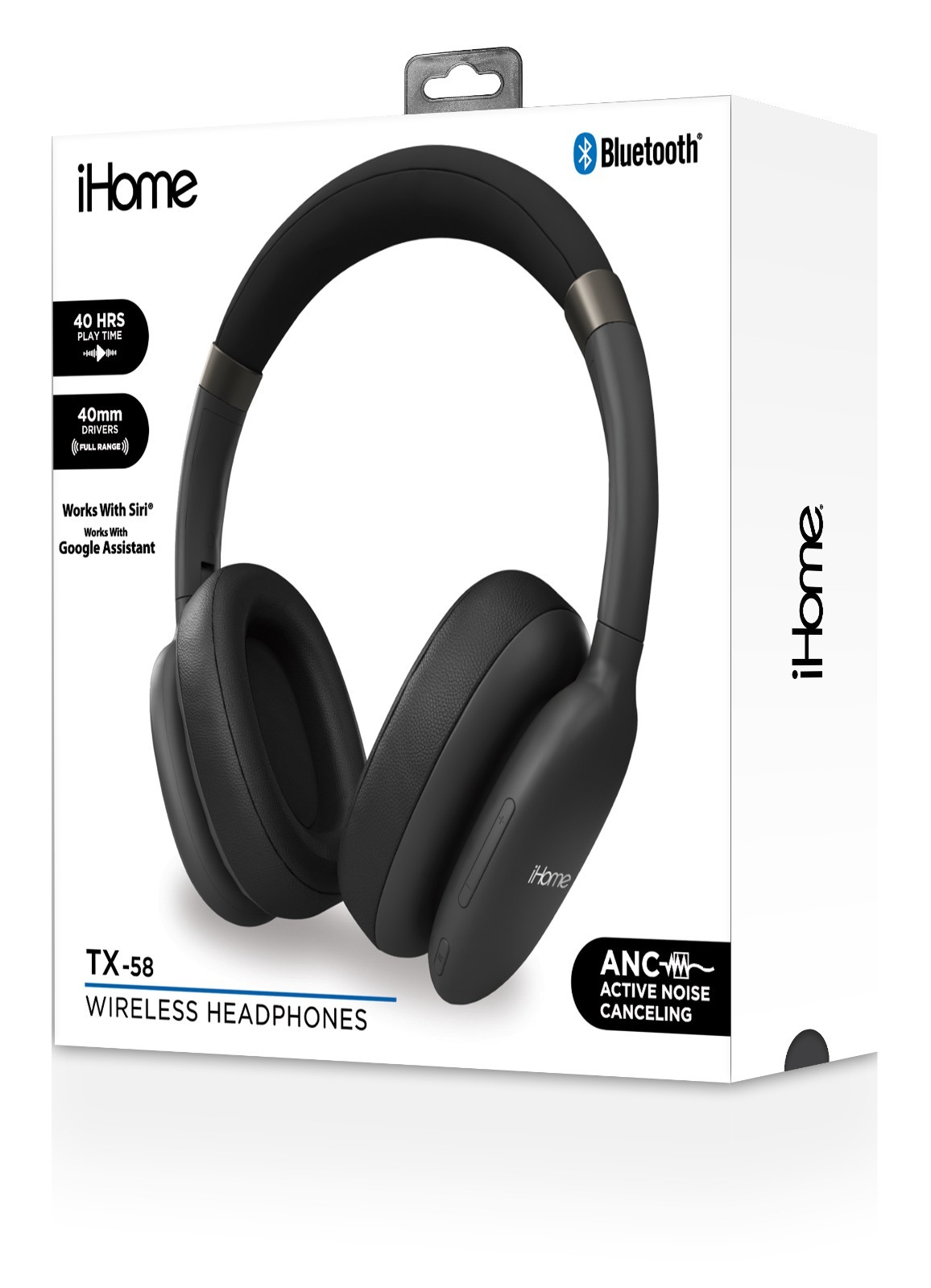 IHome TX-58 Wireless Headphones, Bluetooth, Active Noise Cancelling