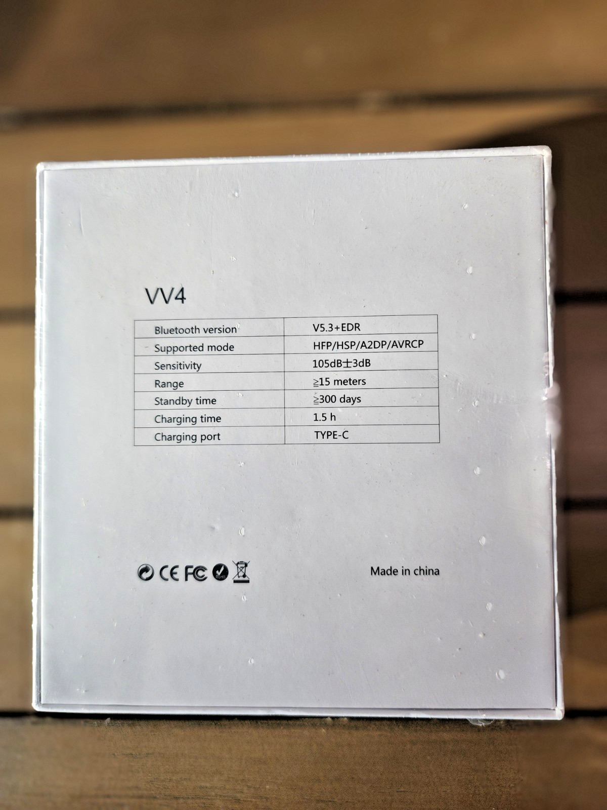 OWS PRO VV4 Bluetooth Headphones White V5.3+EDR Type-C 155m Range