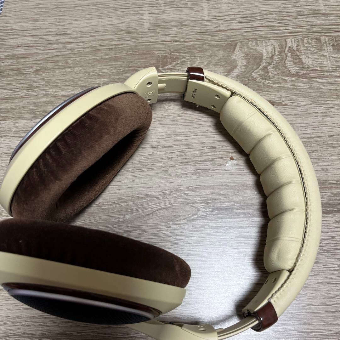 SENNHEISER HD598 Open type headphones Ivory Brown 3rd party 4.4mm cable