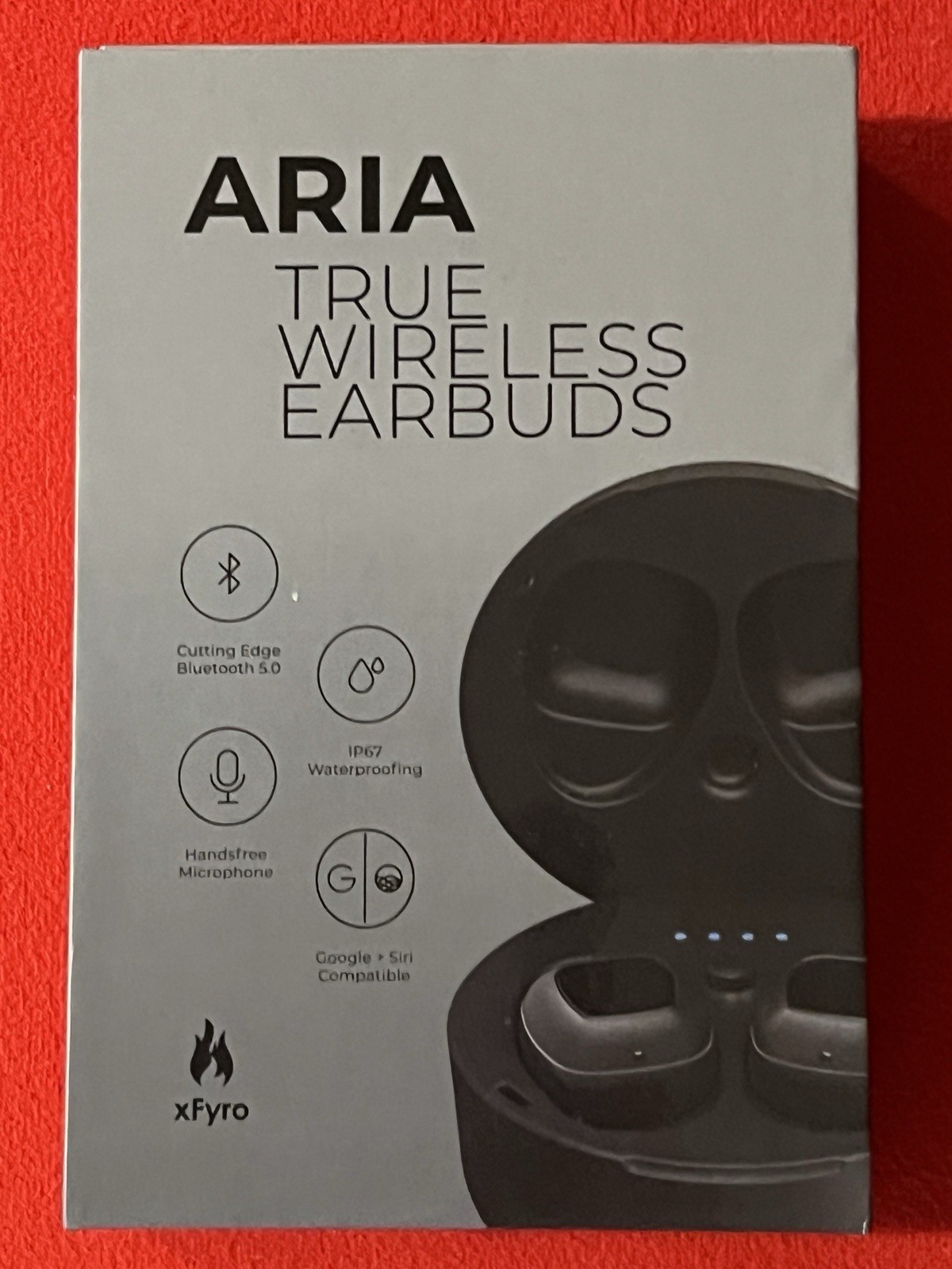 xFyro Aria True Wireless Earbuds—BT 5.0—IP67—Google/Siri—Never Used—Open Box