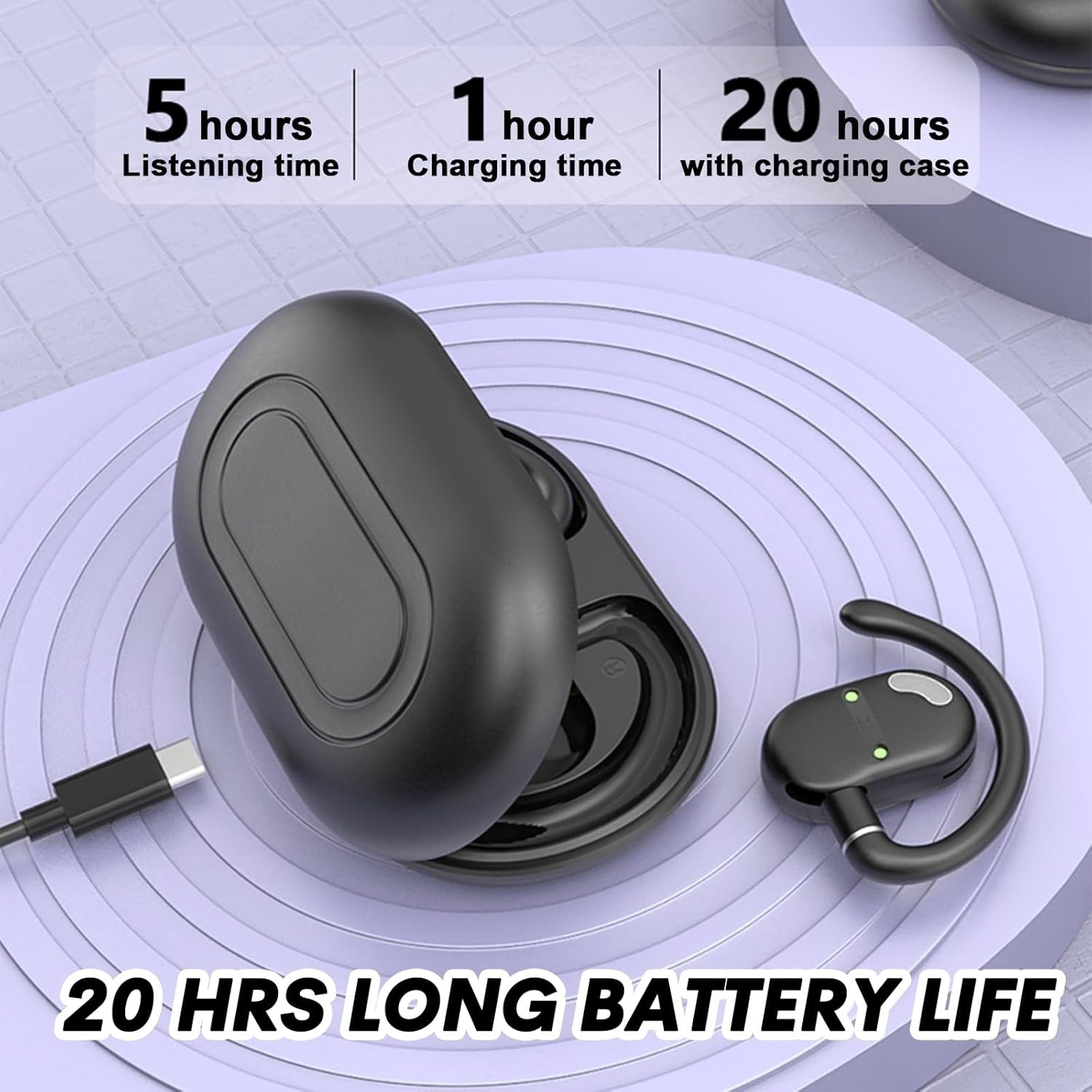 OWS-JM18 – 5.4 Bluetooth Air Bone Conduction Hanging Earphones Beige *NEW*