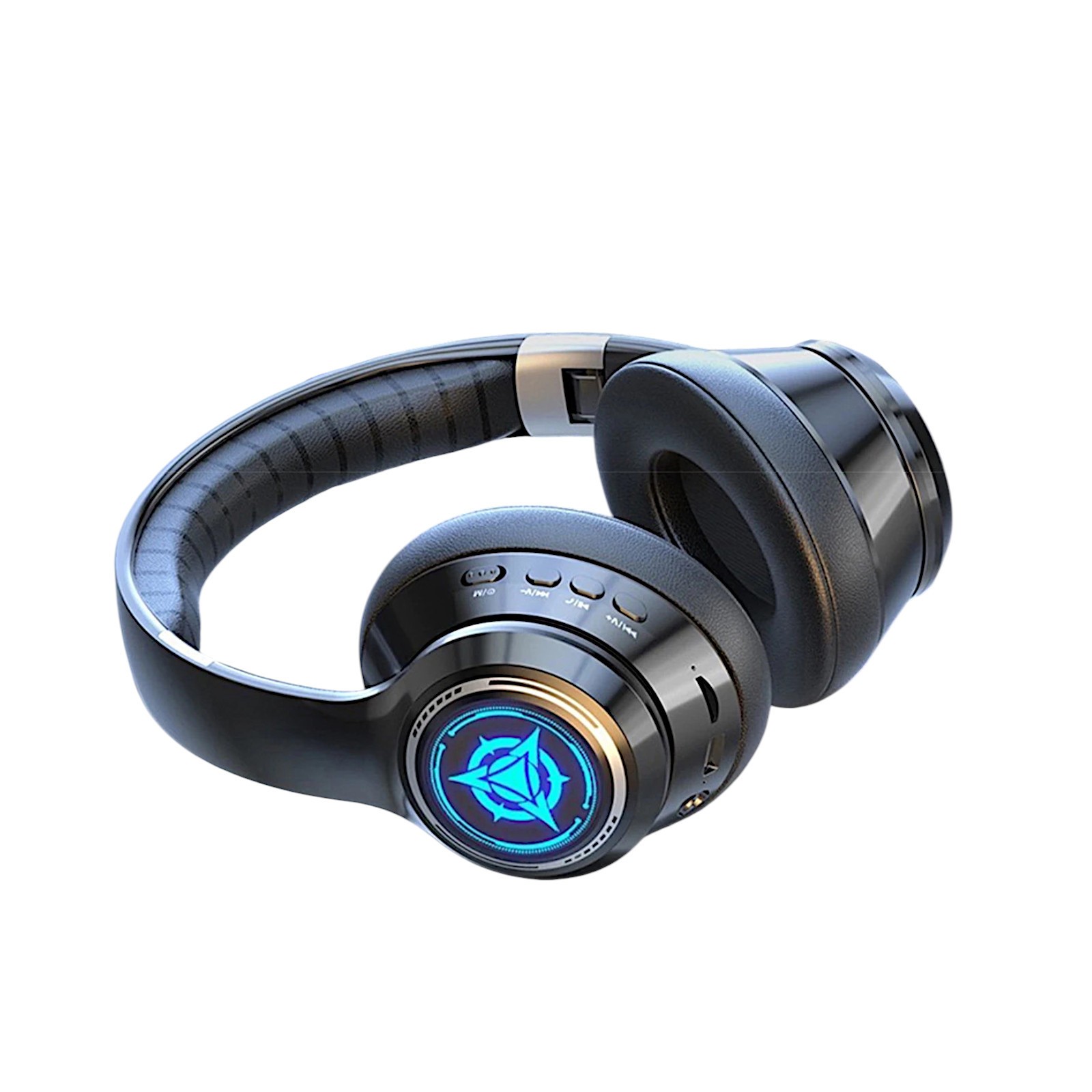 LED Wireless Bluetooth 5.2 Headphones Over-Ear TF Card RGB Wired Plug Headset
